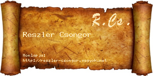 Reszler Csongor névjegykártya